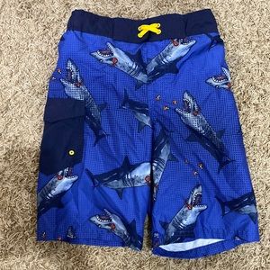 Cat & Jack shark and pizza swim shorts size 8/10.